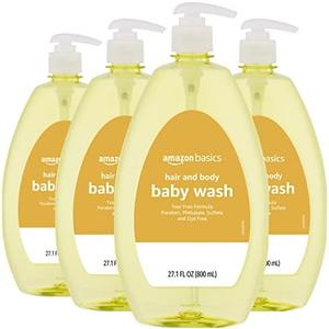 Amazon Basics Tear-Free Baby Hair and Body Wash, 27.1 Fluid Ounce, Lightly Scented, 5-Pack (Previously Solimo)
