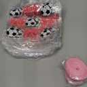 Sweetude 24 Pcs Soccer Clear Treat Bags with Handles Bulk Cute Soccer Goodie Bags Sport Theme Party Gift Favor with Pink Bow Ribbon for Girl Youth Team Snack Birthday Gifts 7.9 x 7.9 Inch