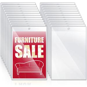 50 Pcs Clear Plastic Furniture Tags Holders Bulk 4 x 6 Inch - Open Short Side Vinyl Tag Sleeves for Furniture Tags Barcodes Inventory Control
