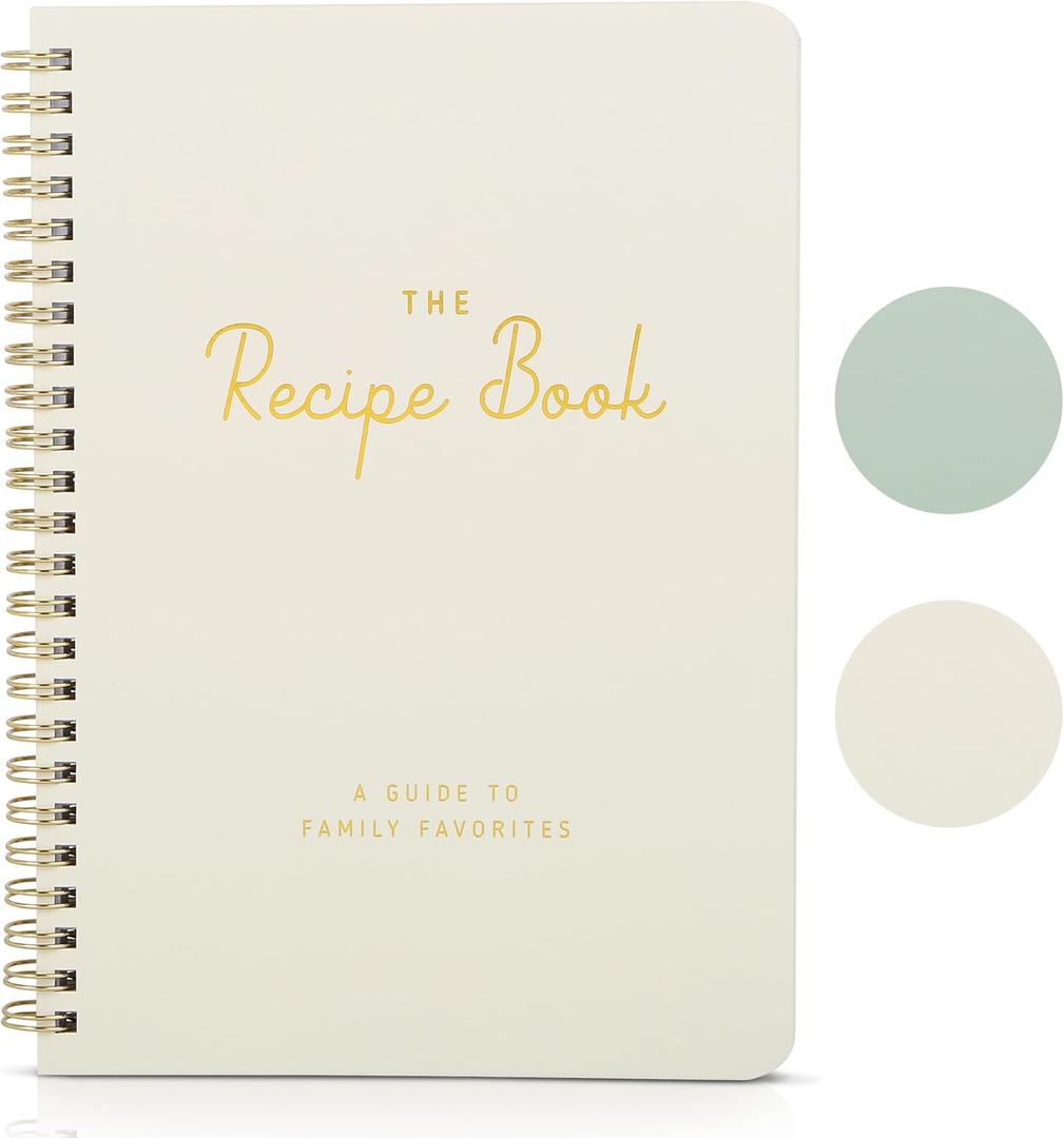 ZICOTO Aesthetic Blank Recipe Book - The Perfect Recipe Notebook to Write in Your Own Recipes - Beautiful Blank Cookbook to Organize Your Recipes (beige)