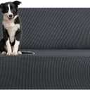 KEKUOU Stretch Oversized Sofa Slipcover 1 Piece Couch Sofa Cover (94"-110") Furniture Protector 4 Seater Sofa with Elastic Bottom for Kids,Pet.Jacquard Checked Pattern Fabric(X Large,Charcoal)