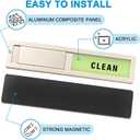 2 x Dishwasher Magnet Clean Dirty Sign Premium Stainless Steel - Kitchen Decor and Home Essentials - Easy to Identify Clean or Dirty by Kitensil (Goldish-Glow in the dark), 7x2 inches