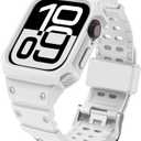 CRIS-BAND Sport Bands Compatible with Apple Watch Band 45mm 44mm 42mm 41mm 40mm 38mm, Water Sweat Shock-Proof Strap Wristband for iWatch Apple Watch Band with Case for Series 9 8 7 6 SE 5 4 3 2 1