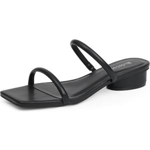 Modatope Square Open Toe Heeled Sandals Women Two Strap Chunky Heel Sandals for Women Low Block Heel Sandal Dressy, Size 9