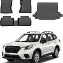 Powerty Floor Mats & Cargo Liner for 2019-2024 Subaru Forester Accessories Cargo Mats TPE All Weather Floor Liners Heavy-Duty Trunk Liners Trunk Mat 3PCS (12)Subaru Forester19-24Combo Set)