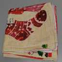 Vintage Red Retro Santa Candy Cane Square Pillowcases Set of 6 - 18x18 - Snowman, Reindeer, Throw Pillows for Xmas Winter Home Decor