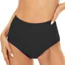 Annbon Slimming Artifact High Waisted Bikini Bottom Tummy Control Full Coverage Bikini Bottom Swimsuit Bottoms for Women (Small, Black)