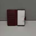 DuckSky Compatible with iPhone Air 6.5" Genuine Leather Wallet caseRFID Blocking4 Credit Card HolderReal Leather Flip Phone case Cover Women Men for Apple iPhone 17 Air case Wine Red