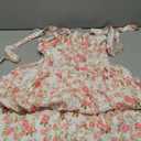 Women Floral Corset Dress Halter Neck Low Cut Bustier Lace Midi Dress Flowy Pleated Hem Long Sundress with Pockets Size S