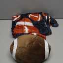 Football Throw Blanket Gift for Boys Men with Plush Pillow, 50 x 60 Inches Soft Flannel Football Blankets with Fluffy Pillow for Men Couch Sofa Bed Sports Rugby Lover Team Gifts Decoration