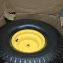 2PC 20x10.00-8 Tubeless Tires and Wheels for Riding Mowers, Lawn Tractors, & Garden Equipment, 10" wide tires, 3/4" Bore, 3.5" Offset Hub, 4-Ply Construction, Anti-Slip & Durable for Heavy-Duty Use.
