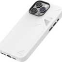 Aulumu A15 Vegan Leather for iPhone 15 Pro Max Magnetic Case [Unique Cooling Window] - Compatible with Magsafe [Metal Individual Buttons] - White