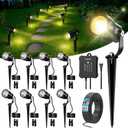 HIBOITEC All-in-One Low Voltage Landscape Lighting Kit, 5W LED Landscape Lights with Transformer and 65FT Wire, Waterproof Outdoor Spot Lights for Pathway Yard Garden, 2700K, 8 Packs (Warm White)