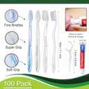 100 pcs Disposable Toothbrushes with Toothpaste Floss Individually Wrapped, 2 Color Toothbrush, 10g Toothpaste, Floss Pick, Bulk Toothbrush for Homeless,Airbnb,Hotel,Guest