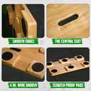 Wood Fitness Board, Exercise Platform or Wooden Exercise Board for Resistance Band Exercises, Resistance Band Workout, Stretching, Strength, Flexibility and Balance for Body HomeGym