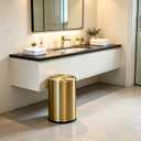 Brushed Gold Stainless Steel Trash Can 5 Gallon, Swing Lid Waste Bin