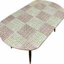 Pioggia Oval Vinyl Fitted Tablecloth with Flannel Backing Elastic Table Cloth Waterproof Oil-Proof Plastic Table Cover Best for Up to 42" x 60"