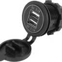 Davitu Cables, Adapters & Sockets - 12V Dual USB Charger Socket Waterproof Power Outlet 5V/ 4.2A LED Indicator for Car RV Boat Marine Motorcycle Car Accessories