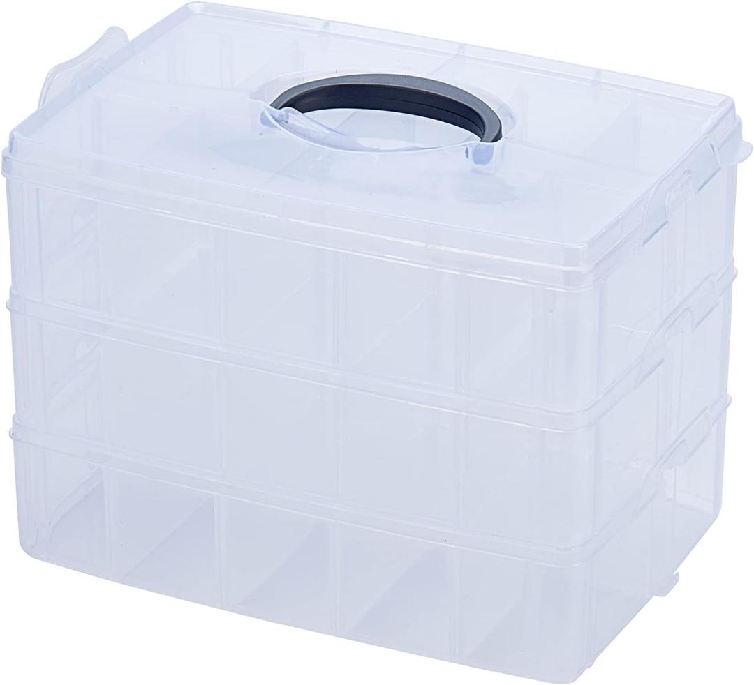 Simthread Embroidery Thread Organizer for 60 Spools with Removable Baffle 3 Layers, Sewing Thread Organizer for Threads Bobbins, Kids Toy, Beauty Supplies, Nail Polish, Jewelry