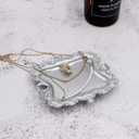 Vintage Small Sliver Ring Dish, Birthday & Wedding Gifts for WomenWedding Ring Tray -Sliver (1 Pack)