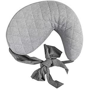 Boppy Anywhere Travel Nursing Pillow, Soft Gray, Plus Sized to Petite with Stretch Belt, Portable Nursing Pillow, Breastfeeding and Bottle-Feeding Support, Machine Washable
