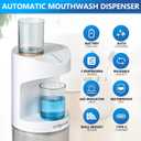 ZOFGENOW Automatic Mouthwash Dispenser for Bathroom,Bathroom Accessories 19.4 Fl Oz Dispensers with Magnetic Cups,Wall Mounted Dispenser,Suitable for All Age Groups,White
