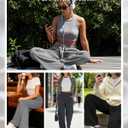 Neer 3 Pack Women's Lounge Pants Wide Leg Yoga Built in Drawstring High Waisted Casual Comfy Baggy Sweatpants with Pockets (L)