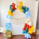 Here Comes the Son Balloon Arch Kit, Retro Blue Yellow Boho Balloon Garland with Mustard Yellow Pastel Blue Sand White Coffee Balloon for Fall Colorful Baby Shower First Birthday Party Decoration