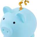 GADIEDIE Piggy Bank for Boys, Unbreakable Plastic Money Bank,Baby Boy Money Bank,Practical Gifts for Birthday, Festival, Baby Shower (Blue)