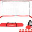 Storgem Soccer Goal,Soccer Net,Soccer Goals for Backyard,with Bow Frame,Collapsible Metal Base and 15 Training Cones