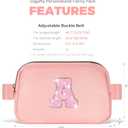 Graduation Gifts for Teens Kids Daughter Sister Her - Birthday Gifts for 3 4 5 6 7 8 9 10 11 12 13 Year Old Girls,Fanny Pack Crossbody Bag Belt Bag Cute Trendy Stuff | Peach,Initial A