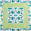 KRD x Preppy Goods Seaglass Garden Mahjong Mat - Blue & Green Grandmillennial Mahjong Playing Mat with Instructional Layout for American Mahjong, 32.5"x32.5"