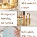 shuang qing Rotating Makeup Organizer for Vanity, High-Capacity Skincare Clear Make Up Storage Perfume Organizers Cosmetic Dresser Organizer Countertop 360 Spinning (Gold, 3 Tier)