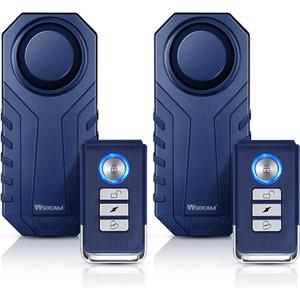 WSDCAM Bike Alarm with Remote 2 Pack, 113dB Wireless Anti-Theft Vibration Motorcycle Bicycle Alarm Vehicle Security Alarm System (Blue)