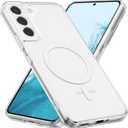 RALEAVO for Samsung Galaxy S22 Case Clear Magnetic Phone Case [Compatible with MagSafe] Slim Transparent Acrylic Hard Back Case Cover Military Drop Protection Case, Clear