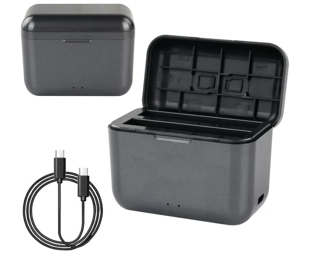 Coyktonty Fast Battery Charger for Insta360 X5,Simultaneous Charging of 2 Batteries with Misro SD Card Slots, Supports PD Fast Charging (Batteries No Included)