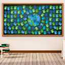 MotiMind 1000 Pcs Earth Day Bulletin Board Decorations Blue Green Hand Shaped Sticky Notes Bulk One World Together Classroom Decorations for Student School Classroom Publicity Events, 20 Sets
