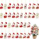 36 Sets 3 Inches Christmas Stuffed Animal Bulk Mini Plush Bear Small Bear Doll Key Chain with Tag Rope Organza Bag for Xmas Tree Decorations Stocking Stuffing Gifts(White, Light Brown)