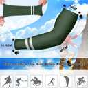 SATINIOR 3 Pcs Sun Hard Hat Neck Protection High Visibility Full Brim Mesh Sun Protection Bandana Headband Arm Sleeves with Reflective Strap for Construction Helmet Hard Hat(Military Green)