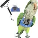 Bird Flight Harness Vest, Parrot Flight Suit with Leash, Bird Flying Clothes with Rope and Handle for Outdoor Activities (with Leash,Budgie)