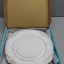 MAONAME Antique White Charger Plates, Round Antique Plate Chargers for Dinner Plate, 13" Plastic Charger for Plates, Wedding Table Setting, Set of 6