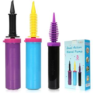 Balloon Pump, 3-Pack Can inflate Balloons in Both Directions Balloon Pump Hand, Fits160 260 Magic Foil Round Balloons, Easily Inflates for Families