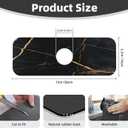 Sink Faucet Mat Black Marble Kitchen Splash Guard Absorbent Bathroom Sink Mat Around Faucet 15" x 5.5" Drying Mats Stone Draining Mat