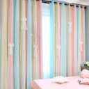 Yancorp Curtains for Girls Bedroom Kids Room Rainbow Curtains Nursery Curtain 84 inches Length Grommet Rainbow Color Decor for Playroom (Baby Pink Blue, W52 X L84)