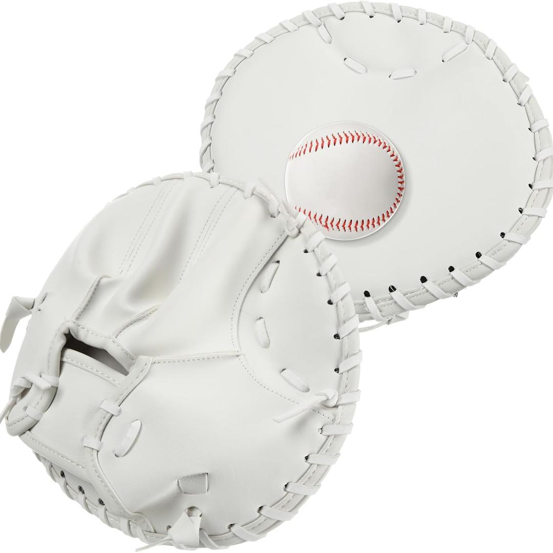 Pancake Baseball and Softball Training Glove - Flat & Soft Premium PVC Fielding Gear for Right-Hand Throw, Great Choice for Teens