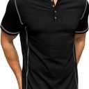 Sailwind Mens Henley Shirts Casual Lightweight Summer T-Shirt Cotton Maverick Short Sleeve, Large
