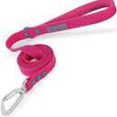 6ft Safety Auto-Lock Carabiner Dog Leash Soft Handle Waterproof Cute Colored Leash for Dogs Pink Peacock (6ft*4/5in)