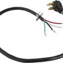 Whirlpool PT400 Genuine OEM Power Cord For Ranges 4 Feet Black replaced W10834026 74003423 9755404 9781287 9755191 4392902