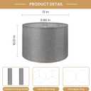 Lampshades Set of 2, 13" Top x 13" Bottom x 10" High Drum Lampshade,Traditional Lamp Shade, Assembly Required, Medium-sized Lampshades for Table Lamp, Floor Lamp, Bedside Lamp,Gray