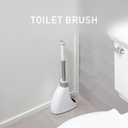 simplehuman Toilet Brush with Caddy, Stainless Steel, White